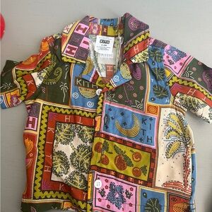 Kith Red and Pink Button Down Shirt with Playful Pattern